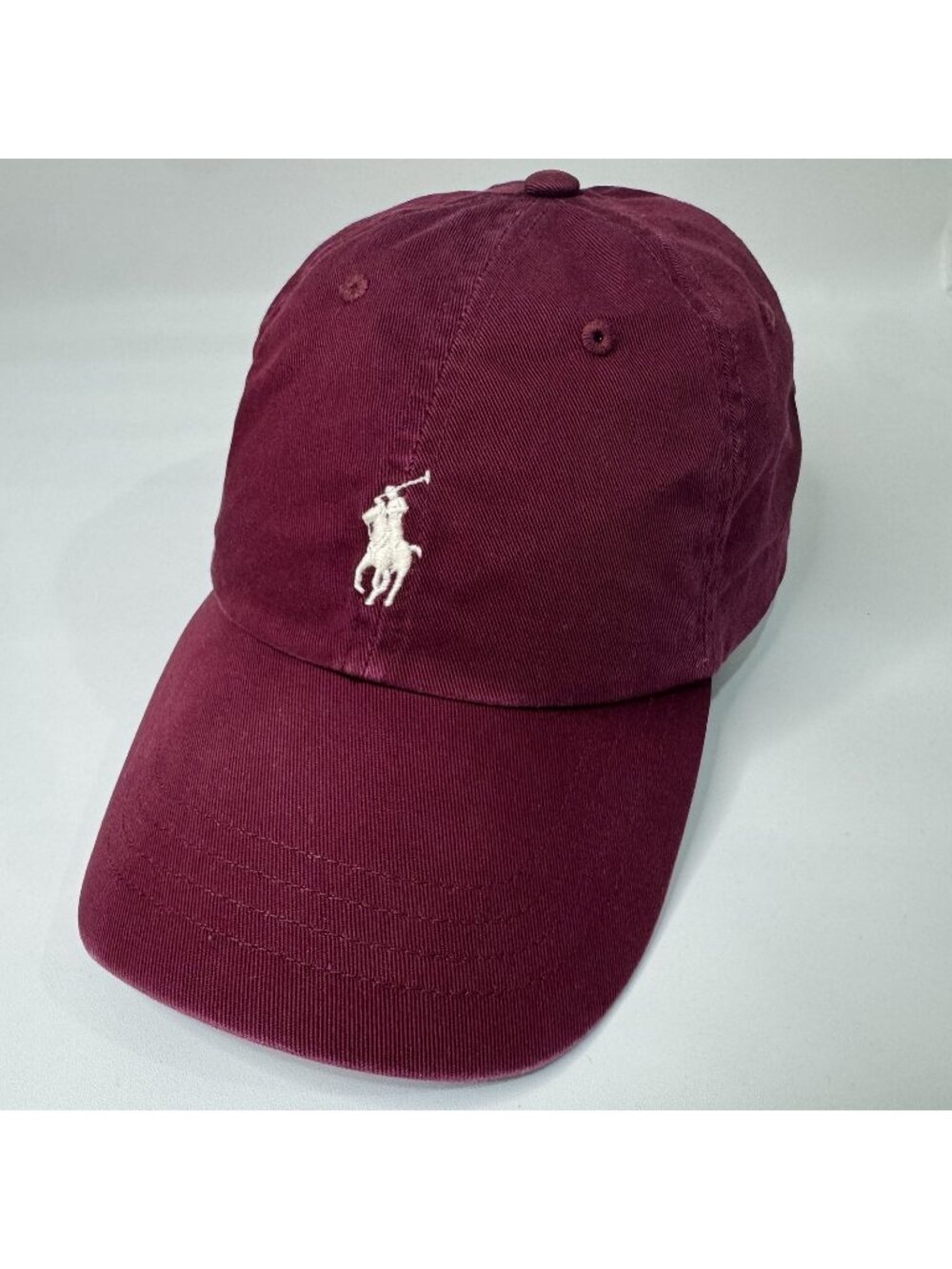 Polo Ralph Lauren Pony Adjustable Cap Burgundy White Logo One Size Hat